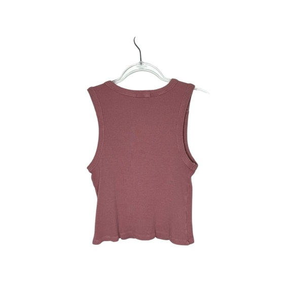 Lacausa | Ribbed Cropped Tank in Woodrose XL - Picture 2 of 4